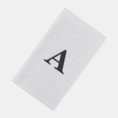 Serviette En Papier Monogramme Initial Simple Élégant Nom Personnalisé (Coin)