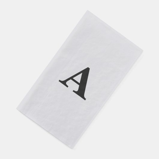 Serviette En Papier Monogramme Initial Simple Élégant Nom Personnalisé (Coin)