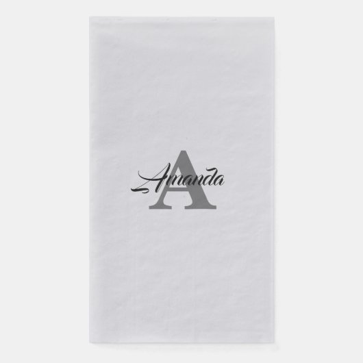 Serviette En Papier Monogramme Initial Simple Élégant Nom Personnalisé (Devant)