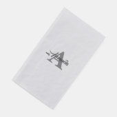 Serviette En Papier Monogramme Initial Simple Élégant Nom Personnalisé (Coin)