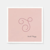Serviette En Papier Monogramme initial simple moderne (Devant)
