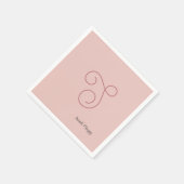Serviette En Papier Monogramme initial simple moderne (Coin)