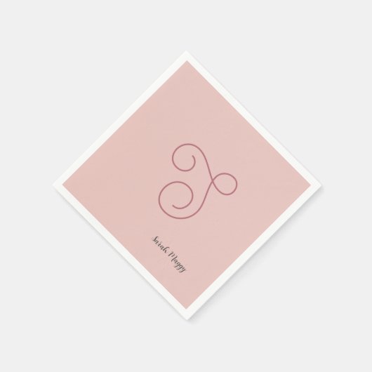 Serviette En Papier Monogramme initial simple moderne (Coin)