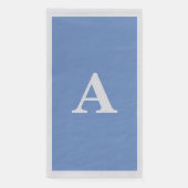 Serviette En Papier Monogramme initiale bleu barbeau Blanc Nom personn (Devant)