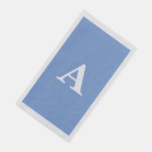 Serviette En Papier Monogramme initiale bleu barbeau Blanc Nom personn (Coin)