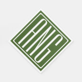 Serviette En Papier Monogramme initiales 3 gras moderne | Vert forêt (Coin)