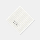 Serviette En Papier Monogramme INITIALES Classique Noir Blanc Beige Ch (Coin)