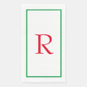 Serviette En Papier Monogramme Initiales Nom personnalisé Cool blanc v (Devant)