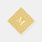 Serviette En Papier Monogramme jaune cercles motif (Coin)