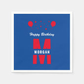 Serviette En Papier Monogramme Joyeux Anniversaire N'Importe Quel Âge (Devant)