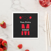 Serviette En Papier Monogramme Joyeux Anniversaire N'Importe Quel Âge (En situation)
