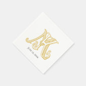 Serviette En Papier Monogramme KM de serviettes ou monogramme MK (Coin)