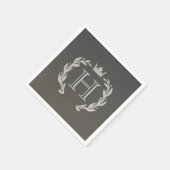 Serviette En Papier Monogramme Laurel Wreath (Coin)