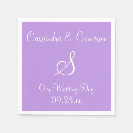 Serviette En Papier Monogramme Lavande Lavande Simple Coordination Cou (Devant)