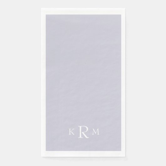 Serviette En Papier Monogramme lavande Texte blanc (Devant)