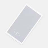 Serviette En Papier Monogramme lavande Texte blanc (Coin)