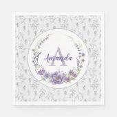 Serviette En Papier Monogramme - lettre A, personnalisé (Devant)