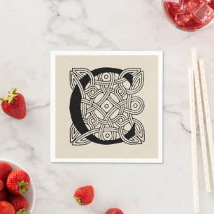 Serviette En Papier Monogramme lettre C Impression vintage nœud celtiq
