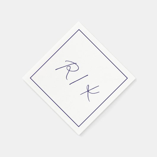 Serviette En Papier Monogramme Lettres élégantes initiales Mariage ble (Coin)