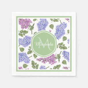 Serviette En Papier Monogramme Lilas Lavande