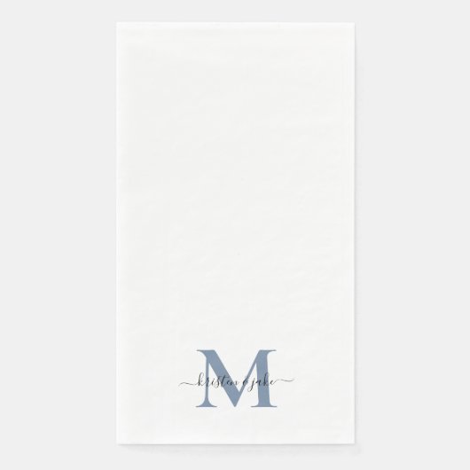 Serviette En Papier Monogramme lisse et simple (Devant)