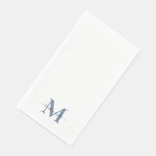 Serviette En Papier Monogramme lisse et simple (Coin)