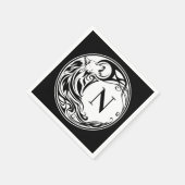 Serviette En Papier Monogramme Loup Tribal (Coin)