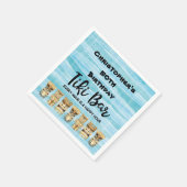 Serviette En Papier Monogramme Luau Tiki Bar Fête d'anniversaire (Coin)