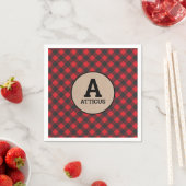 Serviette En Papier Monogramme Luminjack Buffalo Plat (En situation)