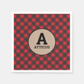 Serviette En Papier Monogramme Luminjack Buffalo Plat (Devant)
