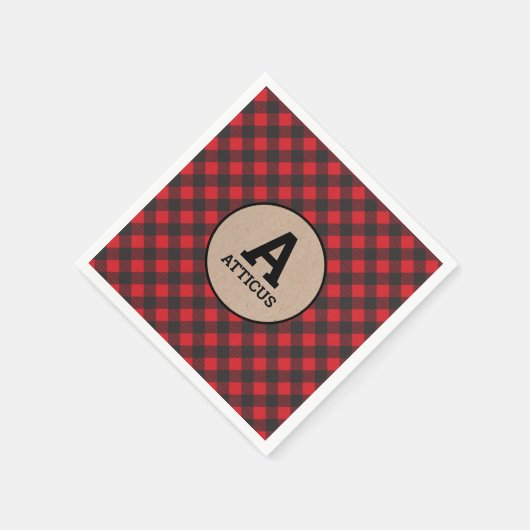 Serviette En Papier Monogramme Luminjack Buffalo Plat (Coin)
