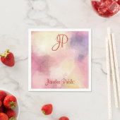 Serviette En Papier Monogramme manuscrit Art Abstrait moderne Élégant (En situation)