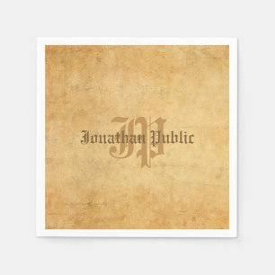 Serviette En Papier Monogramme manuscrit Élégant Modèle nostalgique