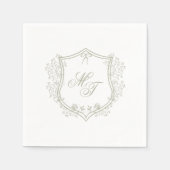 Serviette En Papier Monogramme mariage (Devant)