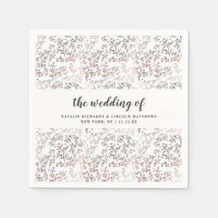 Serviette En Papier Monogramme Mariage à huile de sciage de bois rusti