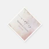 Serviette En Papier Monogramme Mariage à huile glacée rose Ombre (Coin)