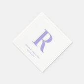 Serviette En Papier Monogramme Mariage blanc et périphérique moderne (Coin)