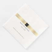 Serviette En Papier monogramme mariage chic et classe de lignes or (Coin)