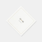 Serviette En Papier Monogramme Mariage classique moderne simple et élé (Coin)