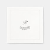 Serviette En Papier Monogramme Mariage classique simple et élégant (Devant)
