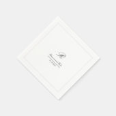Serviette En Papier Monogramme Mariage classique simple et élégant (Coin)