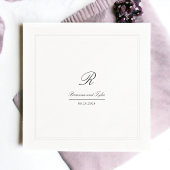 Serviette En Papier Monogramme Mariage classique simple et élégant