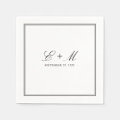 Serviette En Papier Monogramme Mariage classique simple et élégant (Devant)