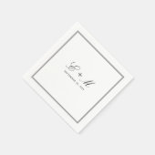 Serviette En Papier Monogramme Mariage classique simple et élégant (Coin)