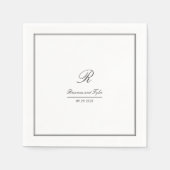 Serviette En Papier Monogramme Mariage classique simple et élégant (Devant)