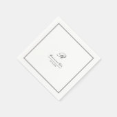 Serviette En Papier Monogramme Mariage classique simple et élégant (Coin)