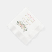 Serviette En Papier Monogramme Mariage de Boho rose vif (Coin)