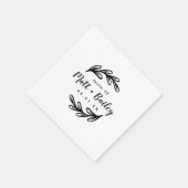 Serviette En Papier Monogramme Mariage de branche en gras (Coin)