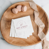 Serviette En Papier Monogramme Mariage de fleurs modernes | Mauve