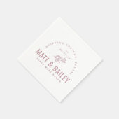 Serviette En Papier Monogramme Mariage de fleurs modernes | Mauve (Coin)